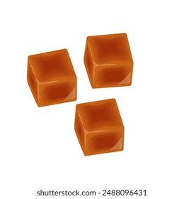 Vector illustration logo Clip art Cube Butterscotch Caramel candies