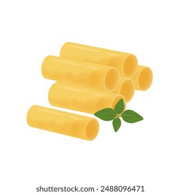 Vector illustration logo Clip art Raw Italian Cannelloni pasta tubes