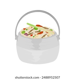 Vector illustration logo Clip art Traditional food Nasi Liwet Sunda
