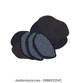 Vector illustration logo clip art Black truffles mushroom