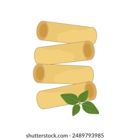 Vector illustration logo Clip art Simple cartoon Cannelloni pasta tubes