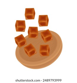 Vector illustration logo Clip art Levitation Cube Butterscotch Caramel candies