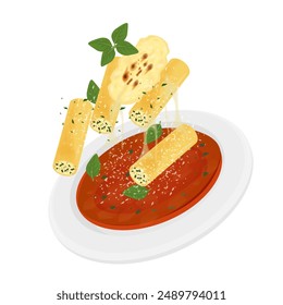 Vector illustration logo Clip art levitation Cannelloni ricotta