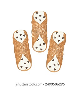 Vector illustration logo Clip art Sicilian Cannoli isolated 