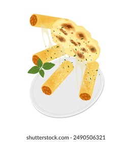 Vector illustration logo Clip art levitation italian Cannelloni pasta