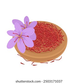 Vector Illustration Logo Clip Art Natural Dried Saffron
