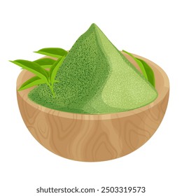 Vector Illustration Logo Clip Art Japanese Matcha green Tea Powder