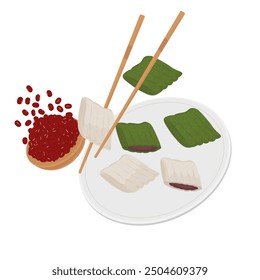 Ilustración vectorial Logo Clip Arte Levitación Jeolpyeon Pastel de arroz tradicional coreano