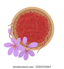 Vector Illustration Logo Clip Art Top View Dried saffron threads 
