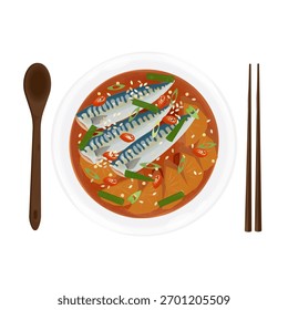 Vector Illustration Logo Clip art Top View Kkongchi jorim Saengseon Jorim
