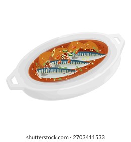 Ilustração de vetor Logo Clip art Kkongchi Jorim ou Goseong Braised Fish