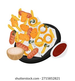 Vector Illustration Logo Clip art Levitation Mix Platter Snack 