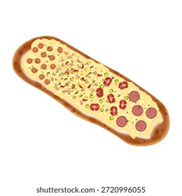 Vetor Ilustração Logo Clip art Siciliano Pizza ou pizza al taglio long Pizza