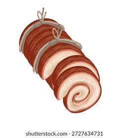 Logotipo de Ilustración vectorial Arte de Clip Pollo Chashu Aislado