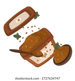 Logotipo de ilustração vetorial Clip art Levitação Doenjang Soja Colar 