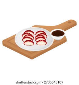 Vector Illustration logo Clip art Chinese Char Siu with Soy Sauce