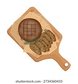 Vector Illustration logo Clip art Top view Basic Bread or sourdough bread