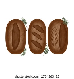 Vector Illustration logo Clip art Homemade Sourdough Bread