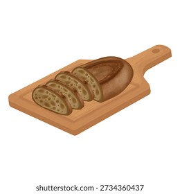 Vektor Illustration logo Clip art Artisan Sourdough Brot auf einem Holzbrett