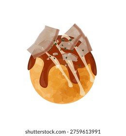 Vector Illustration logo Clip art Takoyaki Isolated 
