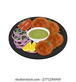 Vector Illustration Logo Clip art Shami Kabab Pakistani Kabab