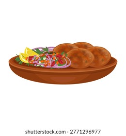 Vector Illustration Logo Clip art Beef Shami Kabab