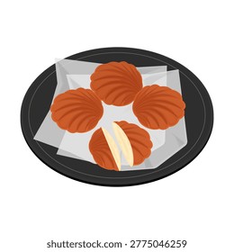 Vector Illustration Logo Clip art Shanghai Butter Rice Cakes or tteok Korean Butter Tteok 