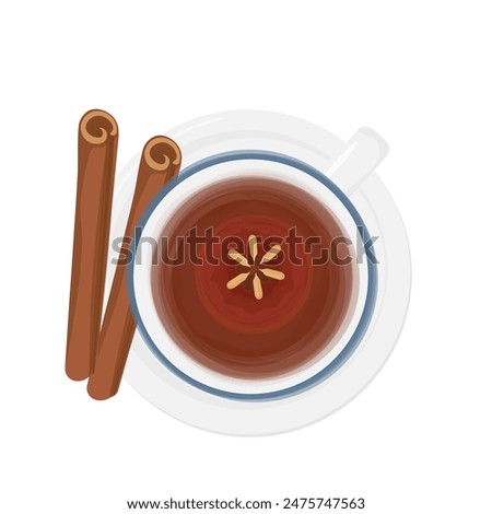 Vector illustration logo clip art Korean traditional drink Sujeonggwa with Cinnamon Punch