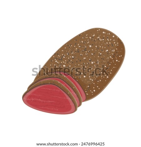 Vector illustration logo Clip art Beef pastrami isolated 