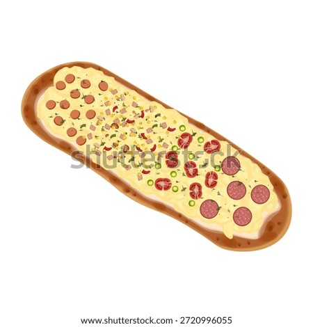 Vector Illustration Logo Clip art Sicilian Pizza or pizza al taglio long Pizza