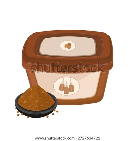 Vector Illustration logo Clip art Korean Doenjang Paste or Fermented Korean Soybean Paste
