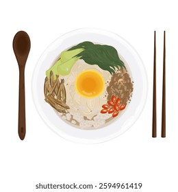 Vector Illustration Logo Clipart Ban Mian Soup or Chinese Noodles Soup