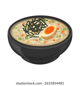 Logotipo da ilustração do vetor Clipart Dakjuk coreano arroz mingau