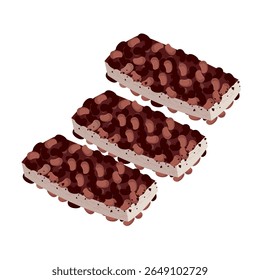 Vector Illustration Logo Clipart Delicious Korean Sirutteok Slices Isolated