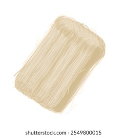 Vektorgrafik Logo Clipart getrocknete Reisnudeln Reisvermicelli oder Reisstäbchen oder Bihun-Nudeln