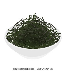 Vector Illustration Logo Clipart Dried Hijiki Seaweed