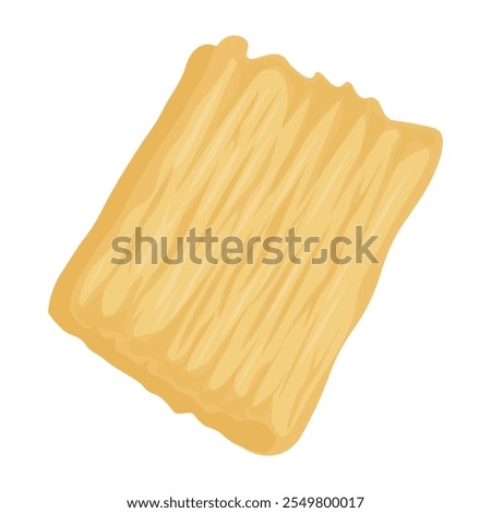 Vector Illustration Logo Clipart Dry tofu skin or dried Yuba isolated