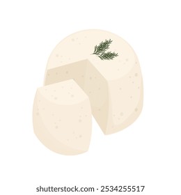 Vector Illustration Logo Clipart Fresh Ricotta Italian Cheese 