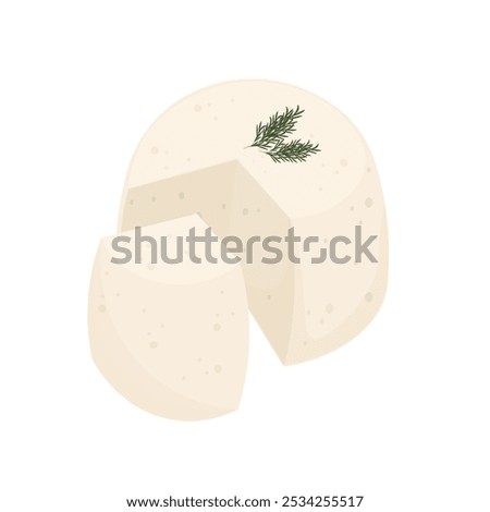 Vector Illustration Logo Clipart Fresh Ricotta Italian Cheese 