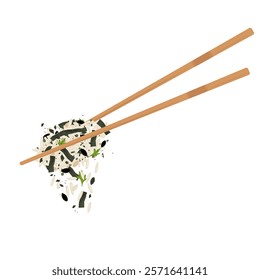 Vector Illustration Logo Clipart furikake flakes on a chopstick