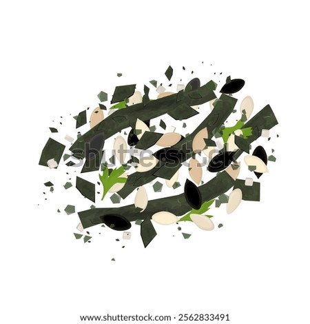 Vector Illustration Logo Clipart Furikake flakes Isolated
