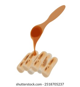 Vector Illustration Logo Clipart Garaetteok Drizzled with Ssal Jocheong or Rice Syrup