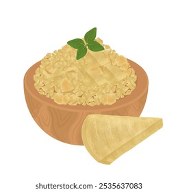 Vector Illustration Logo Clipart Grated and Pieces of parmesan cheese 