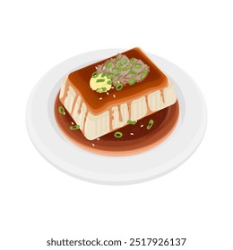 Vector Illustratie Logo Clipart Hiyayakko Japanse koude tofu