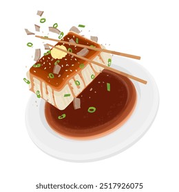 Vector Illustratie Logo Clipart Levitation Hiyayakko Japanse koude tofu 