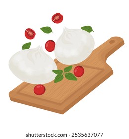 Levitação De Clipart De Logotipo De Ilustração De Vetor Queijo Burrata Italiano