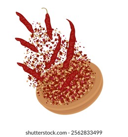 Vector Illustration Logo Clipart levitation Chili flakes