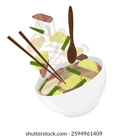 Vector Illustration Logo Clipart Levitation Korean Potato Soup Gamjaguk 