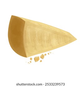 Logo de Ilustración vectorial Clipart Pieza de Queso Parmesano Sabroso 