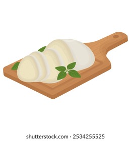 Pedaços de clipart do logotipo da ilustração do vetor do queijo italiano do mozzarella